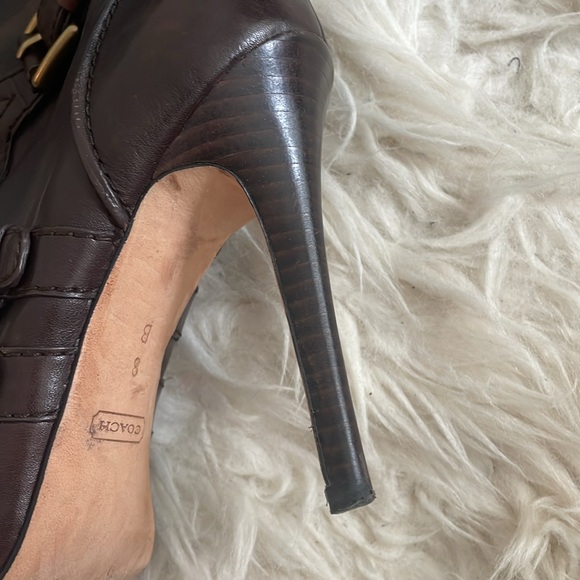 COACH Miriam High-Heel Tall Boots. Brown and gold. Size 8. Excellent condition. - Picture 3 of 5